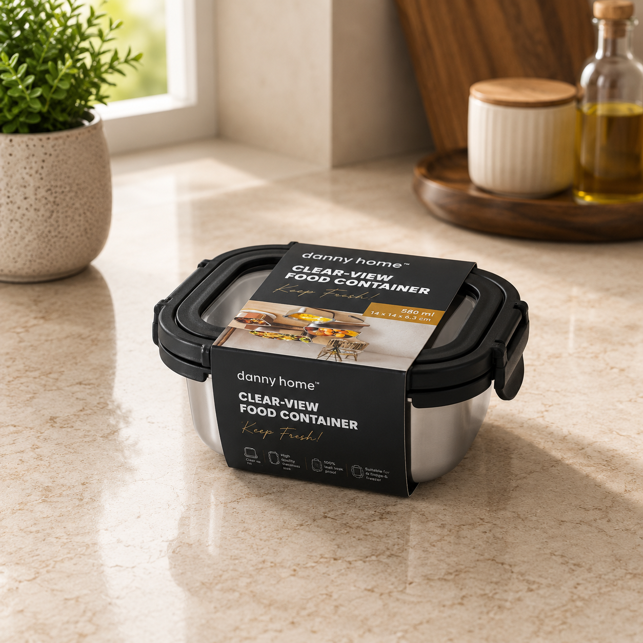 Clear-View Stainless Steel Food Container