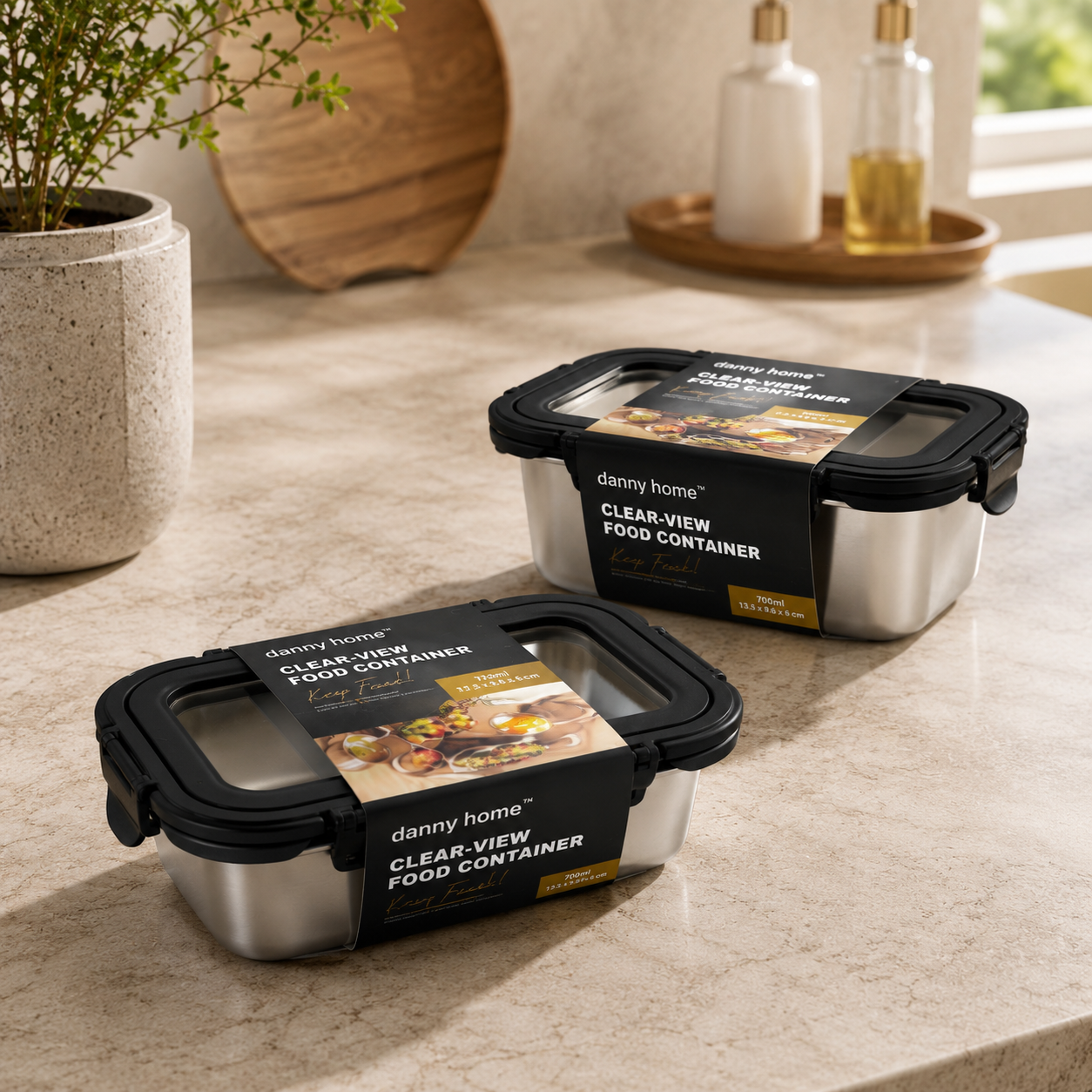 Clear-View Stainless Steel Food Container