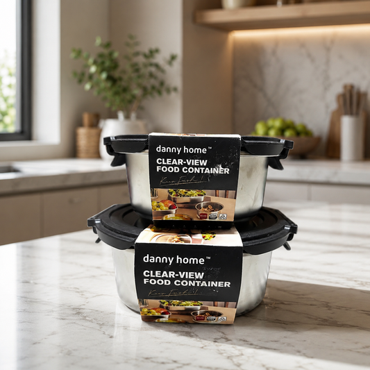 Clear-View Stainless Steel Round Food Container