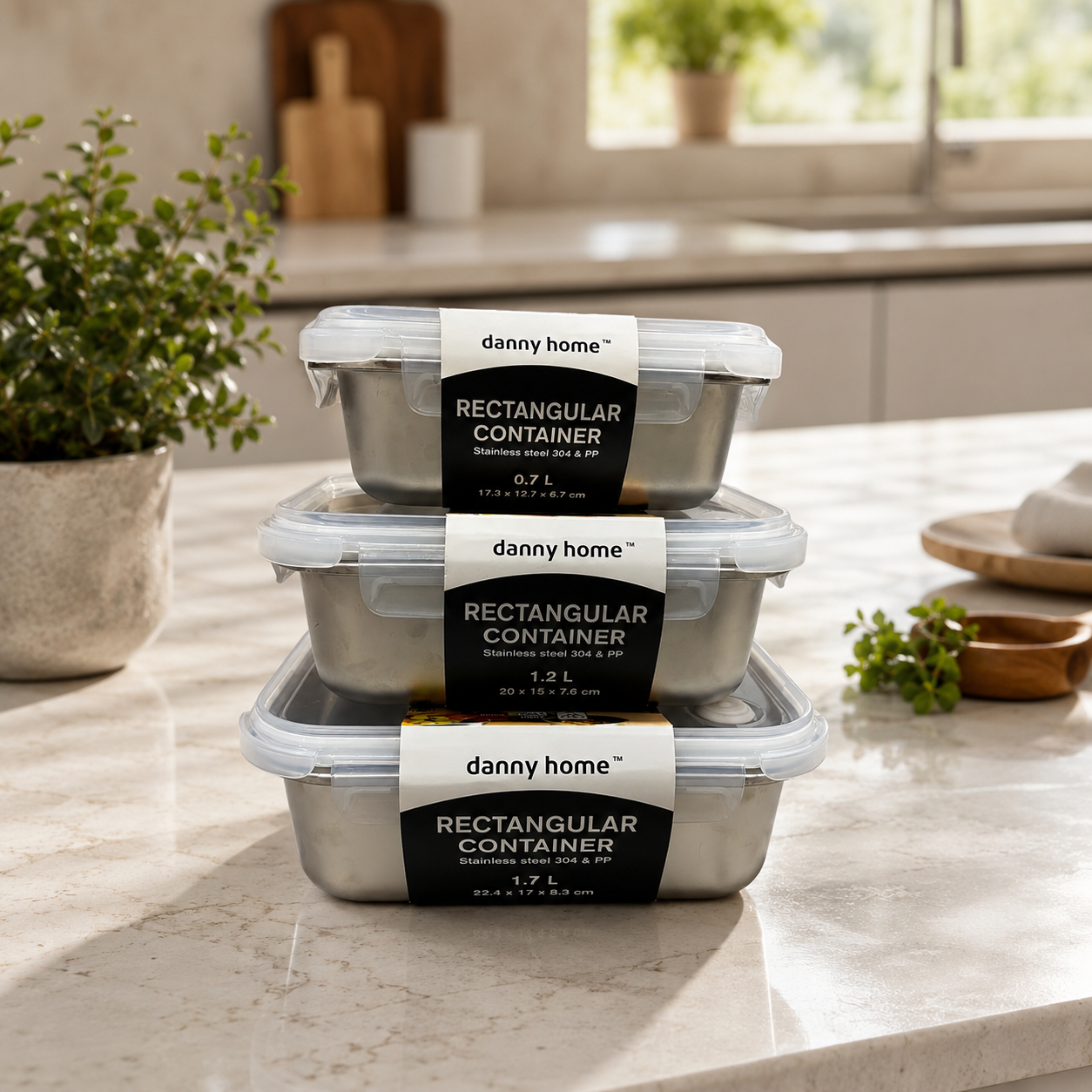 Premium Stainless Steel Rectangular Food Storage Container