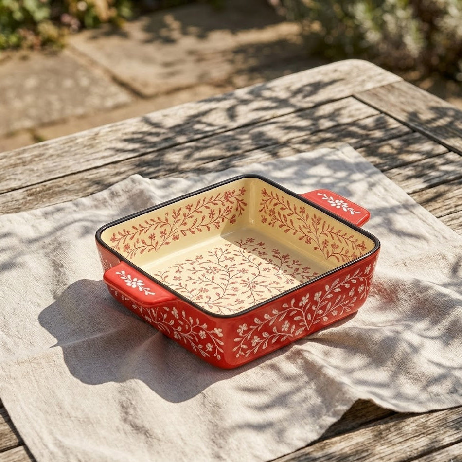 Small Square Porcelain Casserole