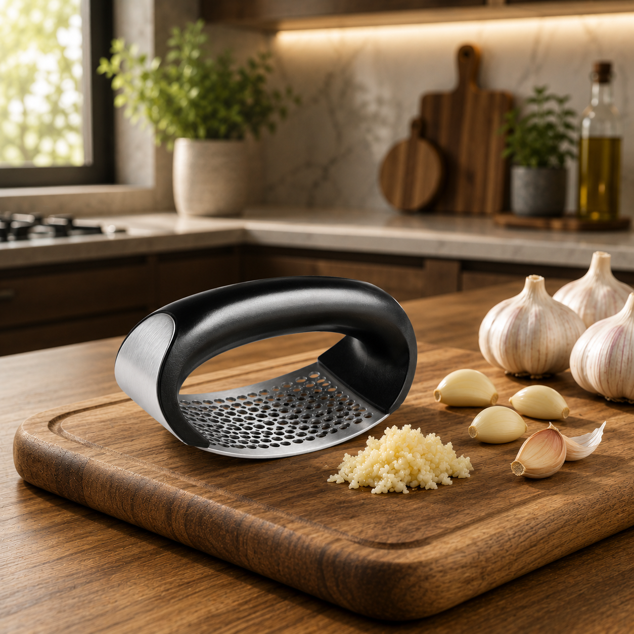Stainless Steel Garlic Crusher