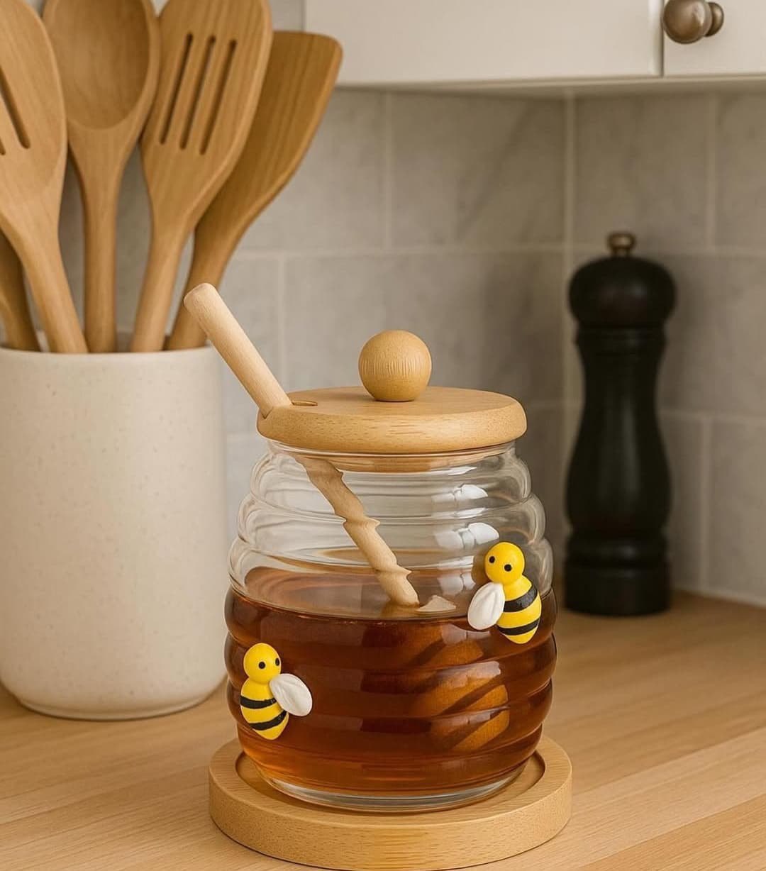 Glass Honey Jar