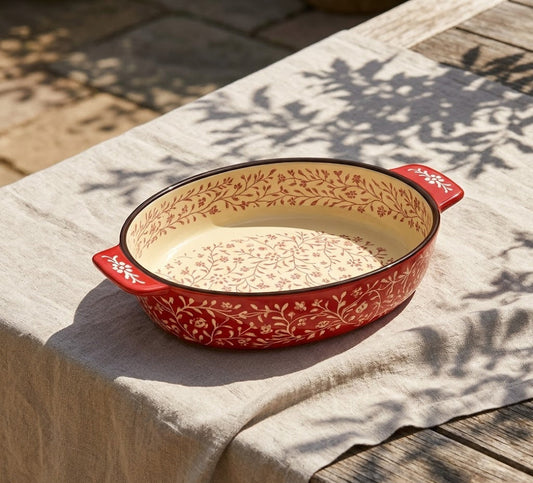 Large Oval Porcelain Casserole Dish