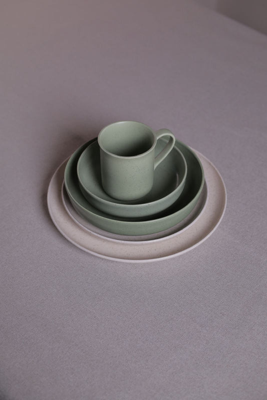 30 Piece Turkish Dinner Set (Sage Green & Ivory)