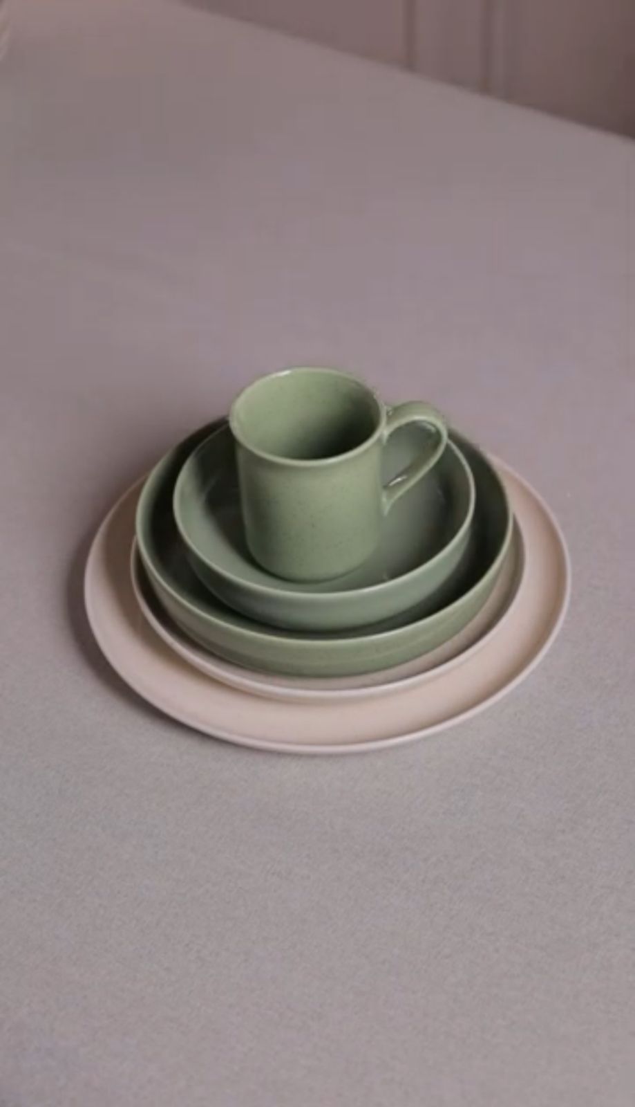 30 Piece Turkish Dinner Set (Mint & Cream)