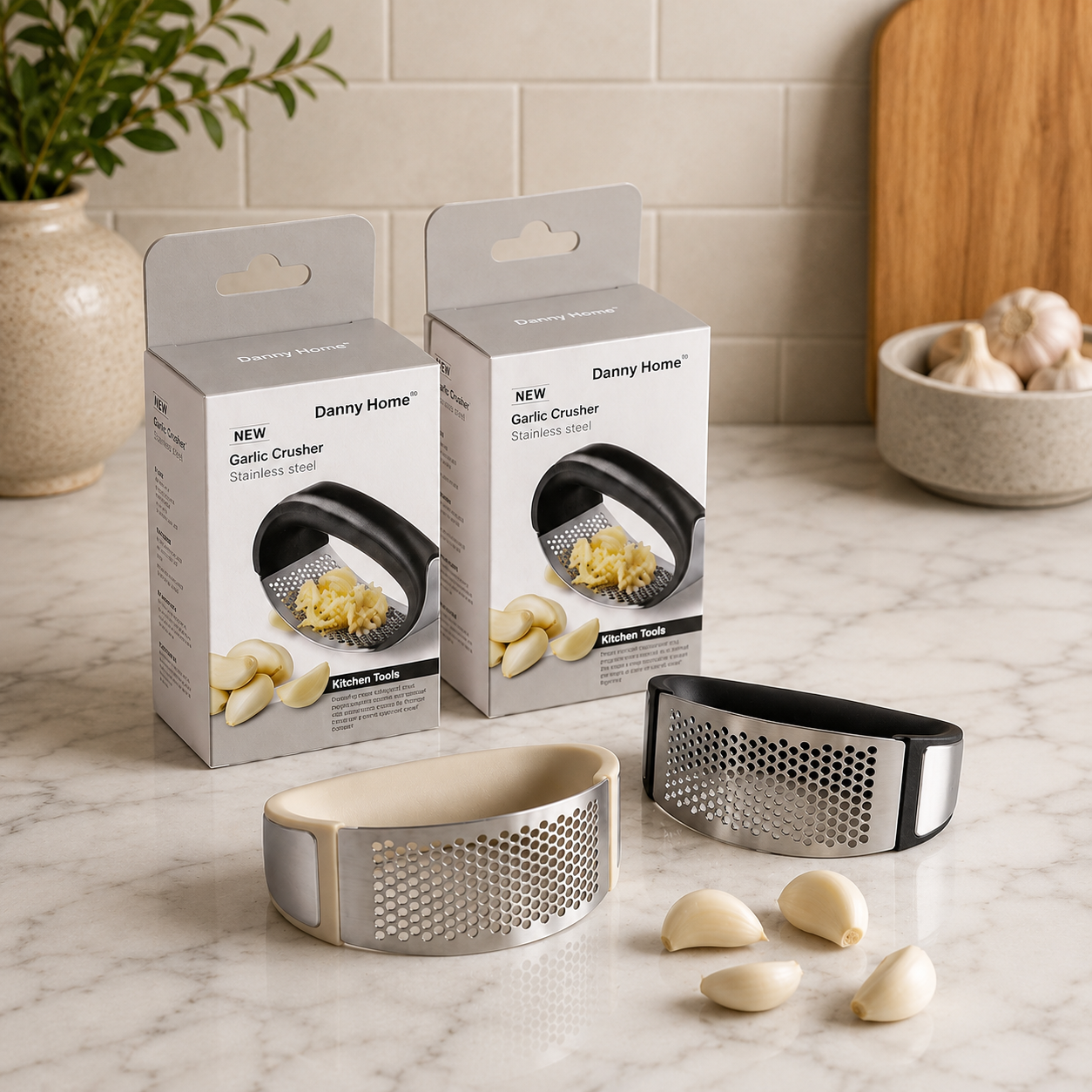 Stainless Steel Garlic Crusher