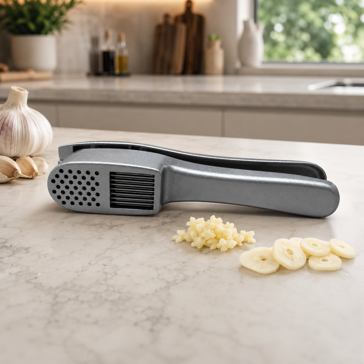 2 in 1 Garlic Press & Slicer